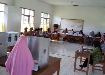 Suasana Pemilu 2019 di TPS 3 Sukamajukaler Indihiang Kota Tasikmalaya Berjalan Penuh Kekeluargaan