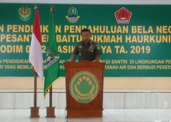 Dandim 0612/Tsm Apresiasi PPBN Santri Ponpes Baitul Hikmah – Haur Kuning Salopa Tasikmalaya