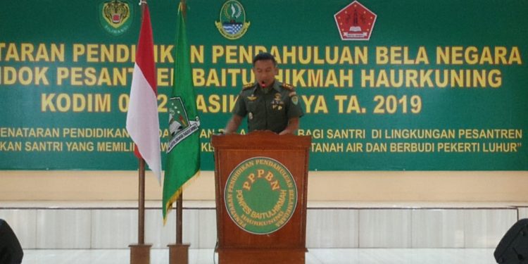 Dandim 0612/Tsm Apresiasi PPBN Santri Ponpes Baitul Hikmah – Haur Kuning Salopa Tasikmalaya