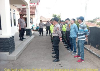 TNI – Polri Wilayah Hukum Cineam -Karangjaya Tasikmalaya Gelar Apel Gabungan