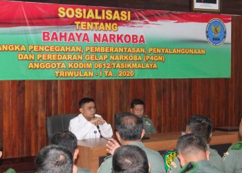 Tegakan P4GN KODIM 0612/Tasikmalaya Gelar Penyuluhan dan Test Urine Terhadap Anggotanya