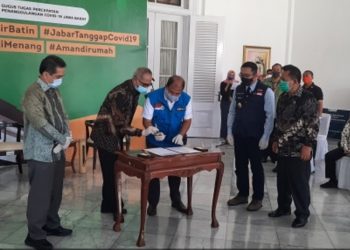 Mendag RI Lounching Pasar Digital Sekaligus Salurkan Bantuan Siaga Covid-19 Bagi Pasar di Jabar