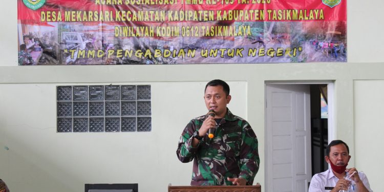 Dandim 0612/Tasikmalaya Sosialisasikan TMMD Ke-109 TA.2020 di Desa Mekarsari Kadipaten Tasikmalaya
