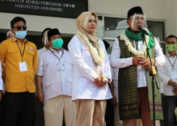 Pasangan Ahmad-Yusni Sebagai Pendaftar Bapaslon Ketiga di KPU Karawang
