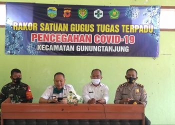 Kapolsek Gunung Tanjung Gelar Rakor Terpadu Gugus Tugas Percepatan Penanganan Covid-19