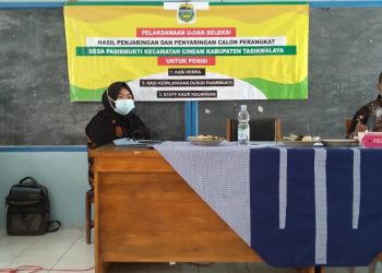 Desa Pasirmukti Cineam Tasikmalaya Lakukan Uji Seleksi Bagi Calon Perangkat Desanya