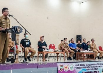 Kejuaraan Tenis Meja Antar ASN Ciamis Dibuka Resmi Bupati
