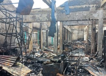 Kadis KUKMP Kab. Ciamis Tinjau Kebakaran Kios Pasar Banjarsari