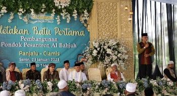 Bupati Ciamis Apresiasi Peletekan Batu Pertama Pembangunan Ponpes Al Bahjah Mandalare Panjalu