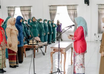 Ketua TP PKK Kab. Ciamis Lantik TP PKK Cisaga, Lakbok dan Sukadana