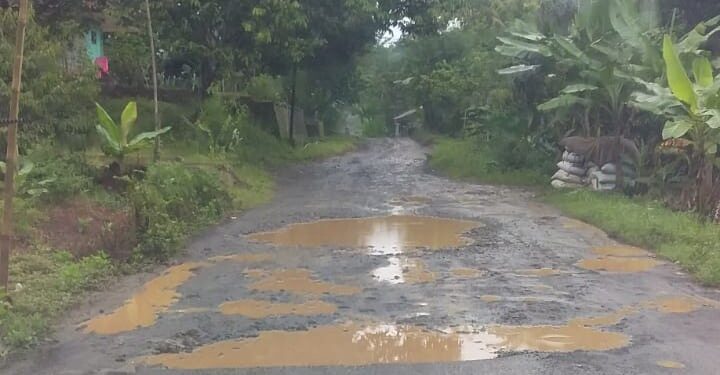 Warga Desa Rajadatu Cineam Tasikmalaya Keluhkan Rusaknya Kondisi Jalan