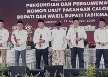 Melalui Rapat Pleno Terbuka, KPU Kabupaten Tasikmalaya Tetapkan Nomor Urut Paslon Bupati – Wakil Bupati Pilkada Serentak Tahun 2024