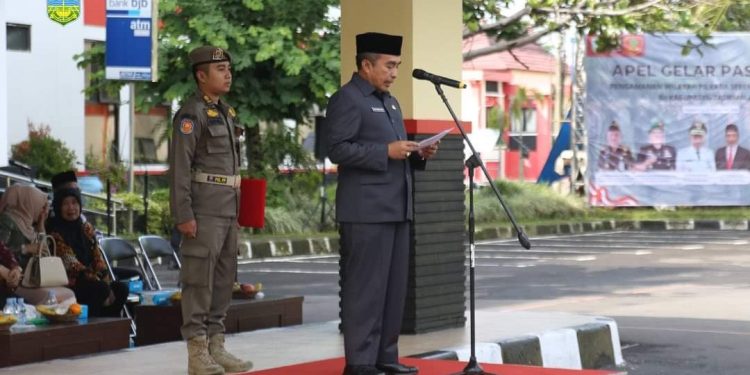 Apel Gelar Pasukan Pamwil Pilkda Serentak 2024 Dipimpin Sekertaris Daerah Kab. Tasikmalaya