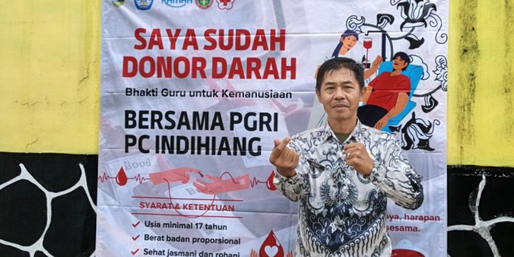 Peringati Hardiknas 2026, PGRI Kecamatan Indihiang Gelar Baksos Donor Darah